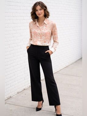 Rose & Olive Peach Floral Women’s Button-Down Shirt